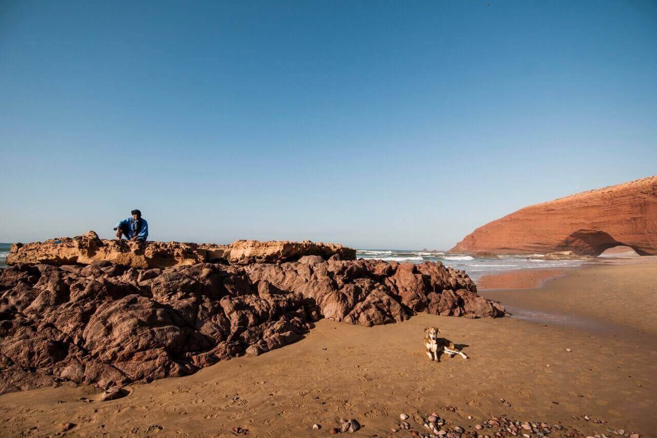 La spiaggia di lazgira a Sifi ifni, in Marocco.