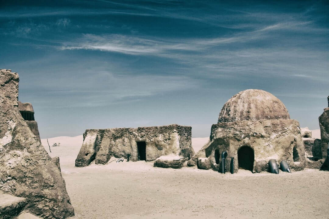 Edifici nel deserto sahariano. Tunisia, i luoghi di interesse.