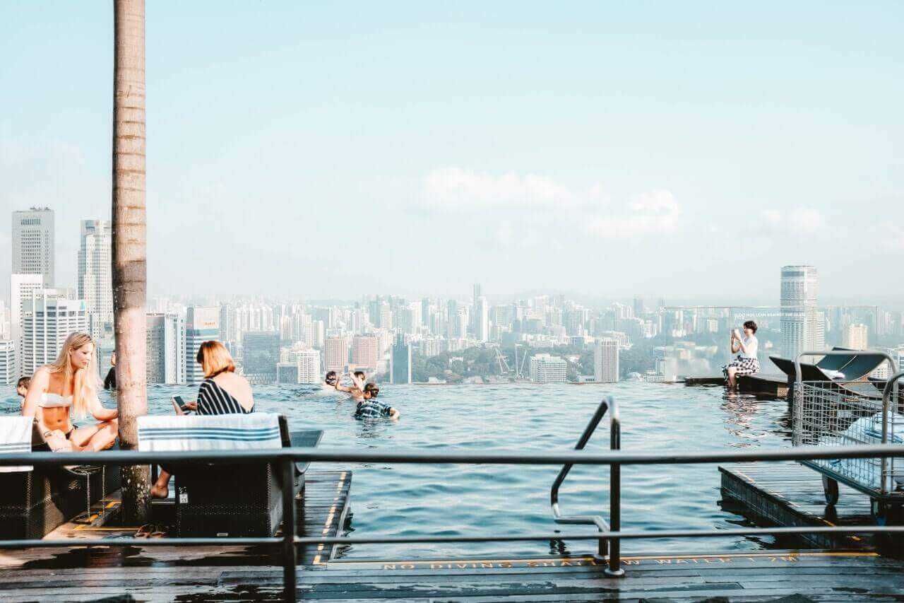 Infinity Edge Pool di Marina Sands Bay.