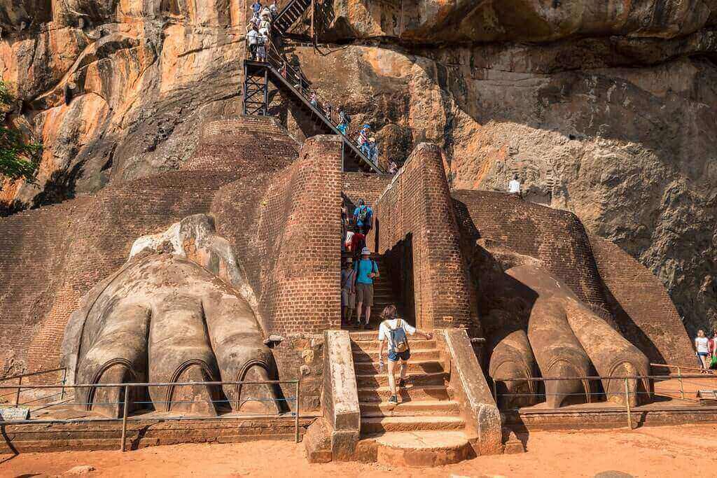 Ingresso alla fortezza di Lion Rock, a Sigiriya, in Sri Lanka.