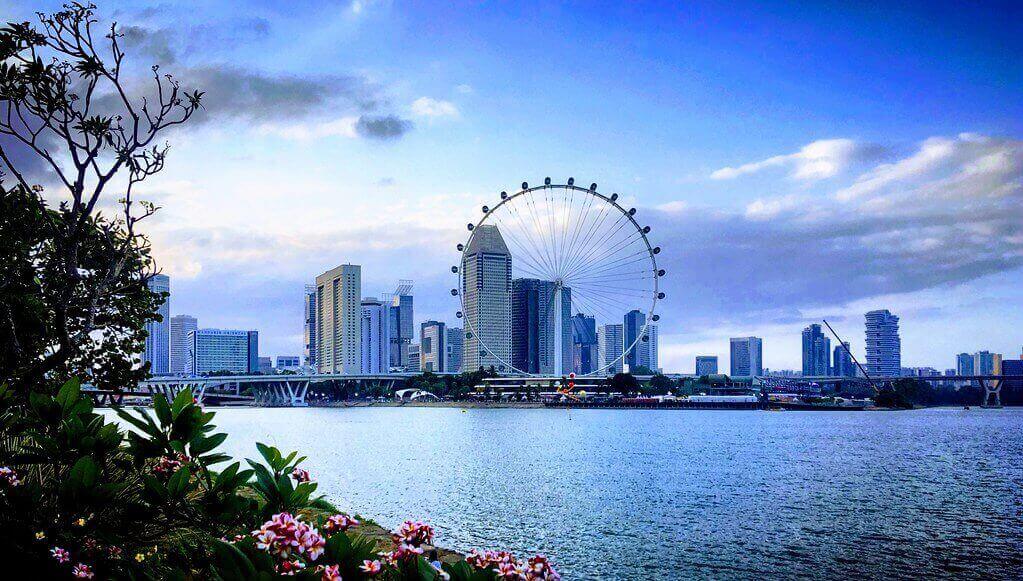 Singapore Flyer, vista dal fiume.